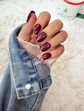 Red Aspen Press On Nails~ Judith Short Squoval Acrylic Sold Out FAST SHIPPING