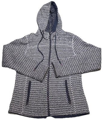 Finnish Trademark Icepeak Womens Full Zip Hooded Sweater Size 10 Blue White