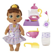 Baby Alive Bubbly Tea Party Sophia Sparkle Doll, Teapot, Brown Hair