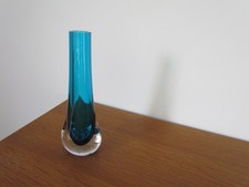 VINTAGE Whitefriars Turquoise Teardrop 9571 style, Geoffrey Baxter Glass Vase