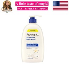 Aveeno Skin Relief Fragrance-Free Body Wash with Triple Oat Complex, Gentle D...