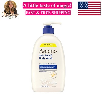 Aveeno Skin Relief Fragrance-Free Body Wash with Triple Oat Complex, Gentle D...