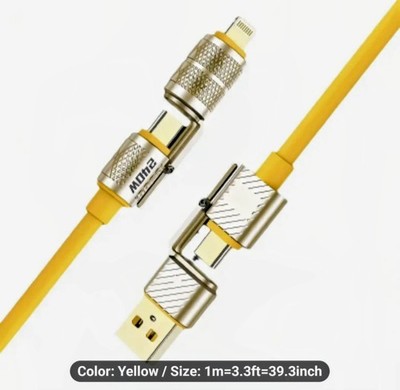 Charging cable-gold-240W-ULTRA FA-PD SUPPORT-HIGH SPEED DATA TRANSMISSION-4-in-1