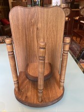Baseball Cap Display Stand/Wall Mount Shelf in Dark Press Wood w/ Three Dowels
