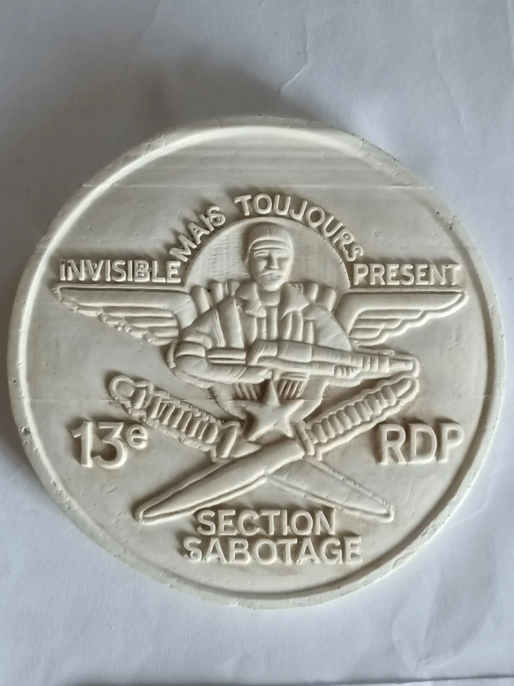 Médaille en bas relief 13 RDP section sabotage 9,5 cm - Photo 1/1
