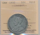 Canada George V 50 Cents 1932 - ICCS VG10