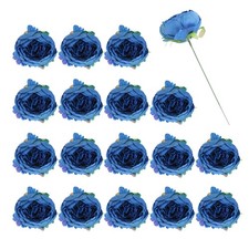 25Pcs Peonies Artificial Flowers Fake Peony Flowers with Stems Dark Blue