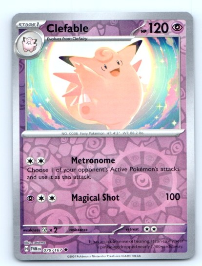 Clefable 079/167 ~ Reverse Holo English Near Mint