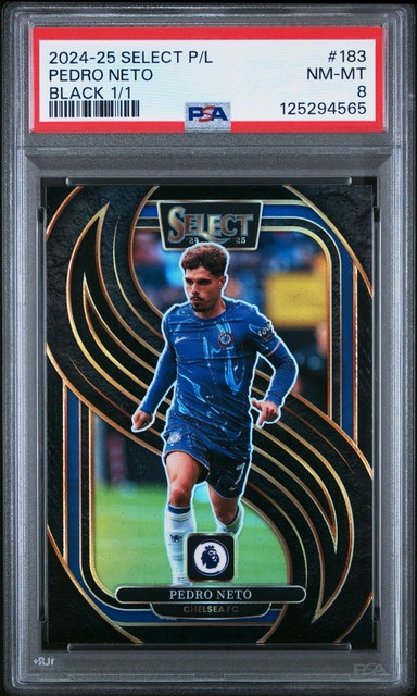 2024-25 Panini Select Premier League #183 Pedro Neto Black Mezzanine 1/1 PSA 8