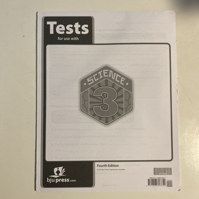 BJU Bob Jones Science 3 Tests Packet (4th Edition) No Writing Homeschool