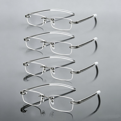 4 Pack Rimless Reading Glasses +1.0 +1.25 +1.5 +1.75 +2.0 +2.5 +3.0 Readers