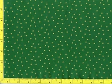 Metallic Gold Stars on Green Christmas Quilting & Sewing Fabric by Yard #3014