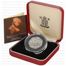 2005 Samuel Johnson’s Dictionary Fifty Pence Silver Proof 50P Coin