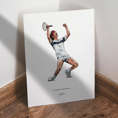 John McEnroe Poster Tennis Wimbledon 1981 8x10 Illustration Art