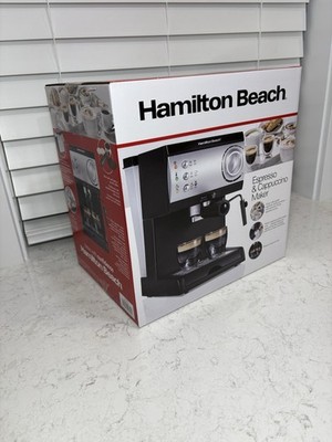 Hamilton Beach Espresso Machine 2 Cup Coffee & Cappuccino Maker w/ Milk Frother