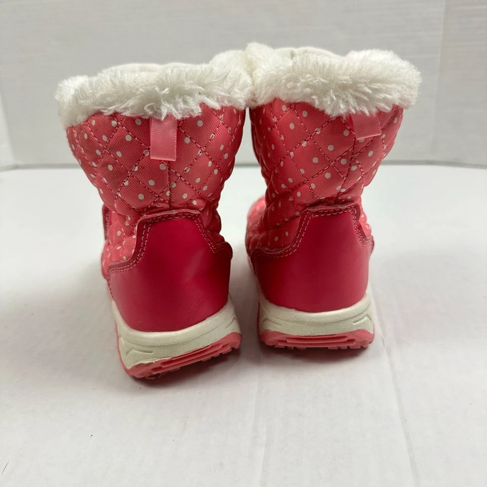 Carter's Rosa Lunares Imitación Piel Invierno Botas de Nieve Niñas Pequeñas Vellón Talla 6 Foto 3 de 4