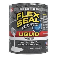 Flex Seal Liquid 32 oz White Liquid Rubber Coating Sealant 32 Ounce Can