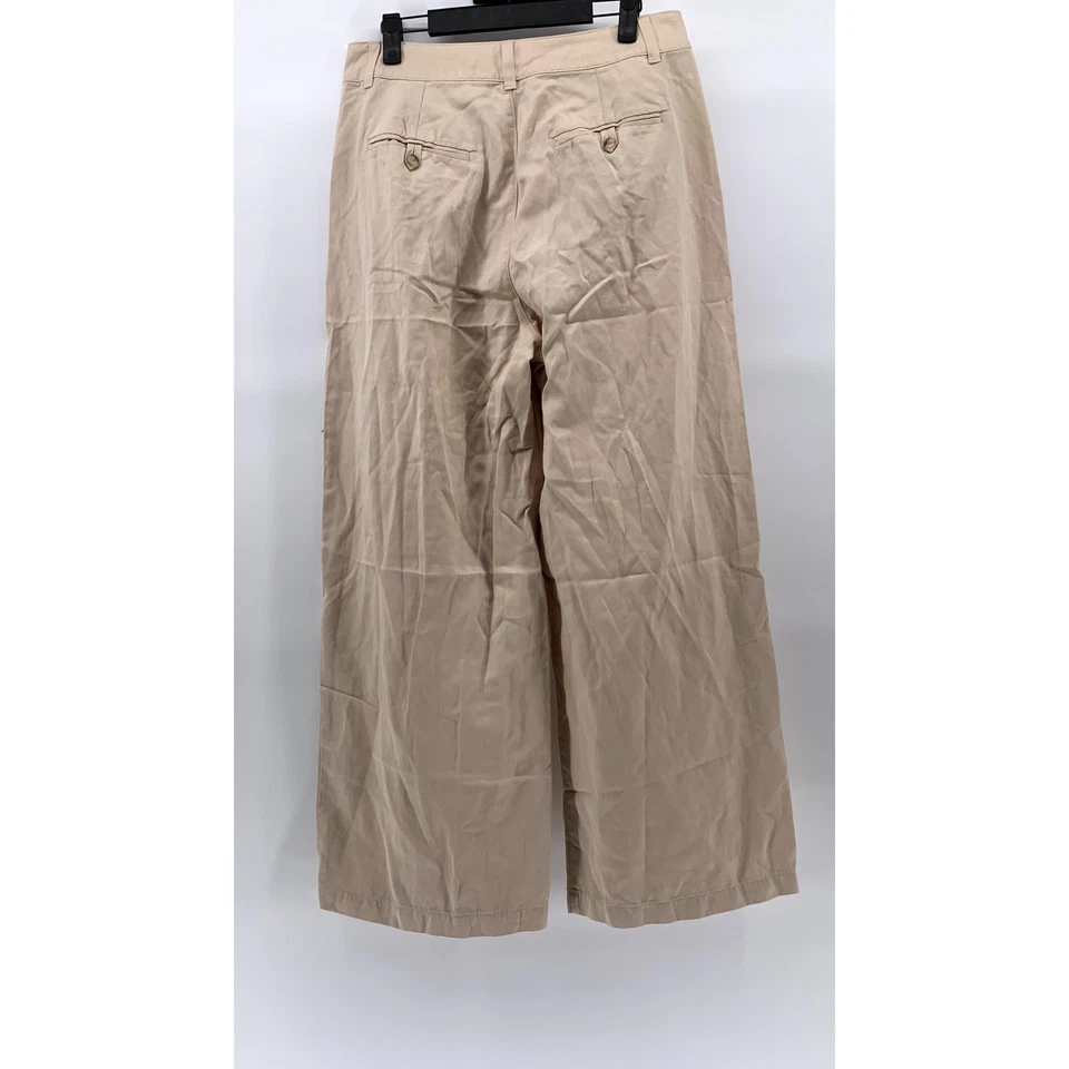 MADEWELL Women’s Petite Tan The Harlow Wide-Leg Double-Button Pleated Pant SZ 6P - Image 2 of 4