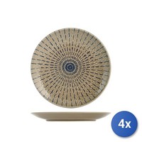 4X Geschirr Frucht H&h Tahiti Steingut Brown 20 CM
