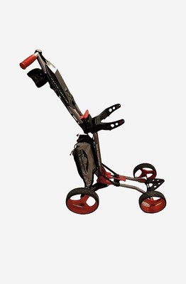 Sun Mountain Micro Cart Collapsible 4-Wheel Golf Push Trolley Red
