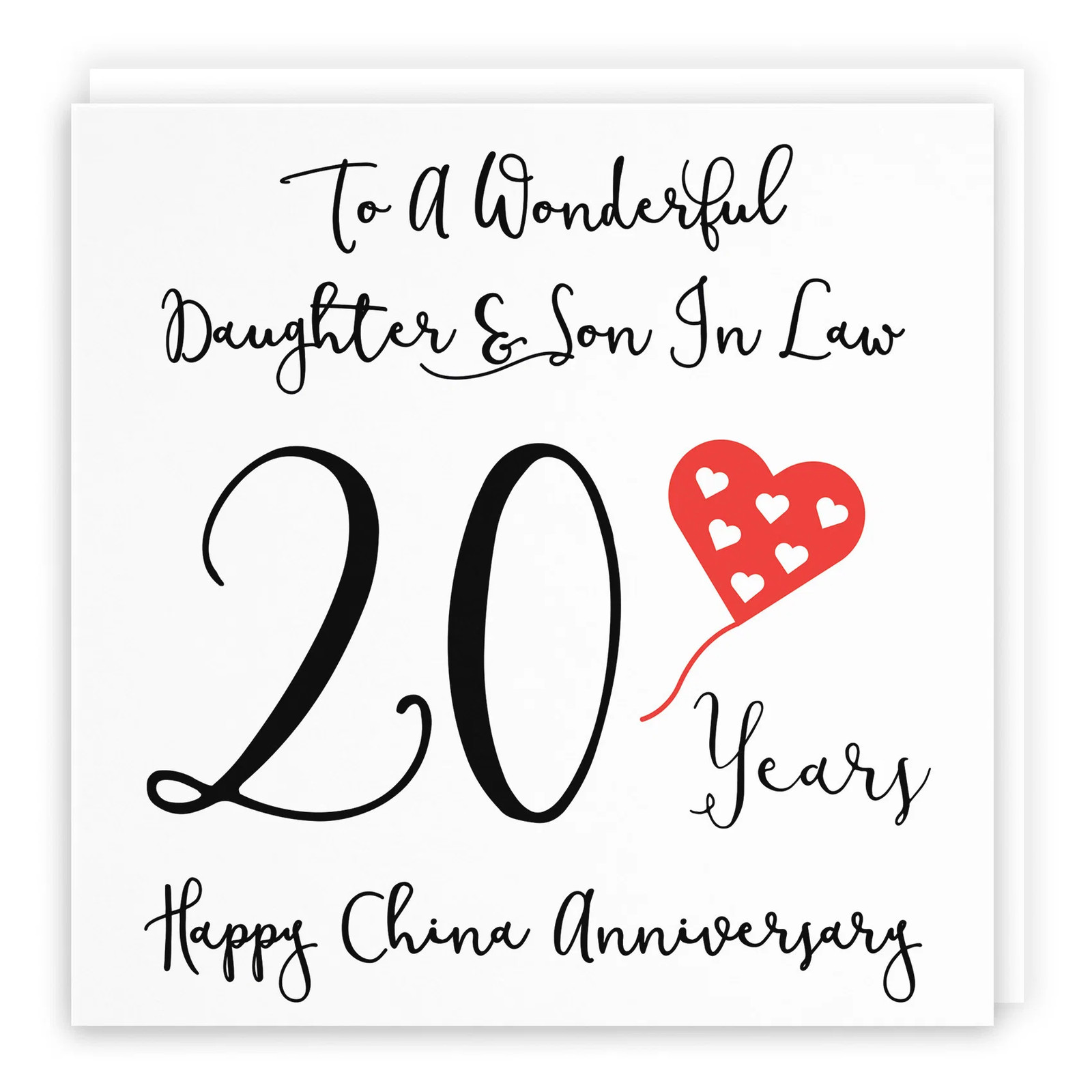 20th Daughter And Son In Law Anniversary Card Love Heart