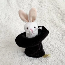 Folkmanis Rabbit In Hat Finger Puppet Plush Magic Trick Bunny Mini 6” Toy