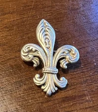 Vintage Silvermoon Sterling Silver Fleur De Lis Brooch Beautiful “SSSM” Signed