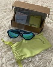 COCOSAND BABY AVIATOR SUNGLASSES BLUE WITH ICE BLUE LENSES POLARIZED 0-24 MONTHS