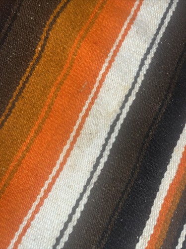 Vtg Chimayo Handwoven Wool Blanket Rug Incan Warrior 48" x 76" Used - Picture 19 of 24