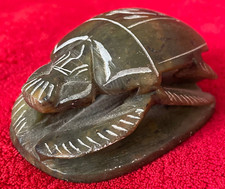 Detail-oriented Egyptian BEETLE Scarab heavy Stone Hieroglyphics 10.5x5x7