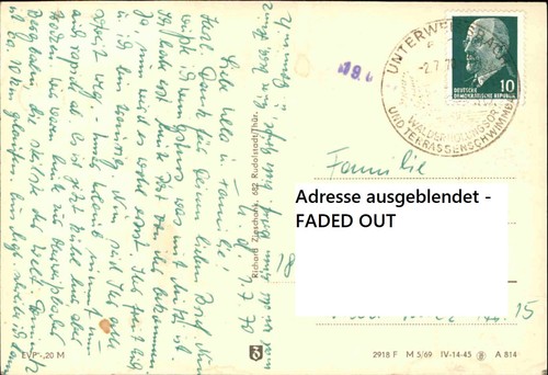 Postal RDA 1970 Unterweissbach Turingia FDGB-Ferienheim Goldene Lichte postal - Imagen 2 de 2