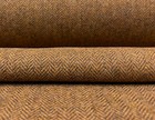 6.375 yd Anzea Limerick Belfast Orange Brown Wool Herringbone Upholstery Fabric