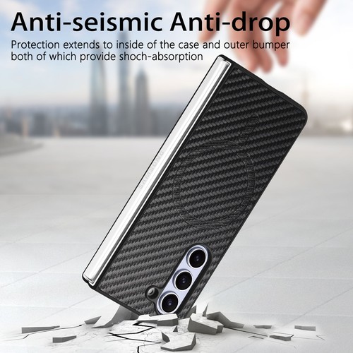 For Samsung Galaxy Z Fold 6 Carbon Fiber Magnetic Shockproof Cover Case - Picture 12 of 40