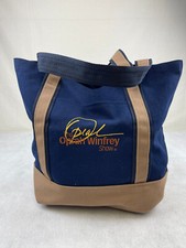 THE OPRAH WINFREY SHOW BLUE / TAN TOTE BAG - CROSS CANVAS COMPANY - MADE IN USA