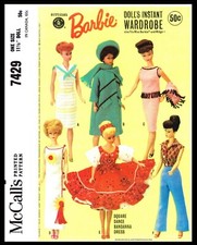McCall's 7429 BARBIE Fashion Doll Pattern Gina Babs Tammy