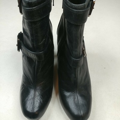 black leather boots ebay