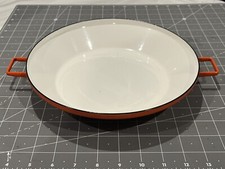 Round Enamel Paella Baking Pan Dish 9.75 (~25...