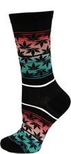 K.Bell Women's Surape Flower Crew Socks 1 Pair, Black, Women's 4-10 Shoe