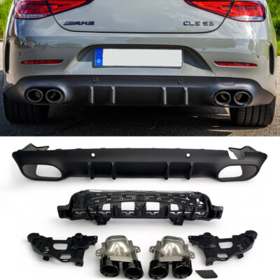 Diffuser + Exhaust Tips (Black) for Mercedes X257 C257 CLS | 2018-2023