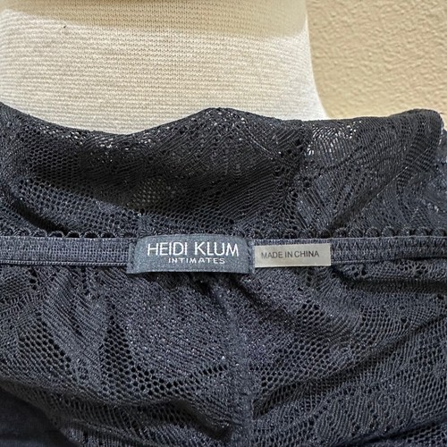 Heidi Klum Intimates Chemise Black Sz L Night Gown Lace Negligee Babydoll - Picture 5 of 8