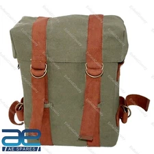 For Royal Enfield 350cc 500cc Canvas Saddle Bag Heavy Duty Green ECs