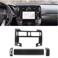 4x Carbon Fiber Central Console Dashboard Bezel Cover Overlay for 4Runner 2020+