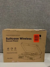 Vinyl Record Player Wireless Turntable Bluetooth 3-Speed Portable Suitcase RCA