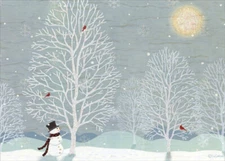 Winter Wonderland 14 Glitter Embellished Christmas Cards in Keepsake Box