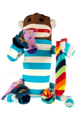 CLEARANCE ITEM - Squelch Sock Monkey Kids Laundry Bag