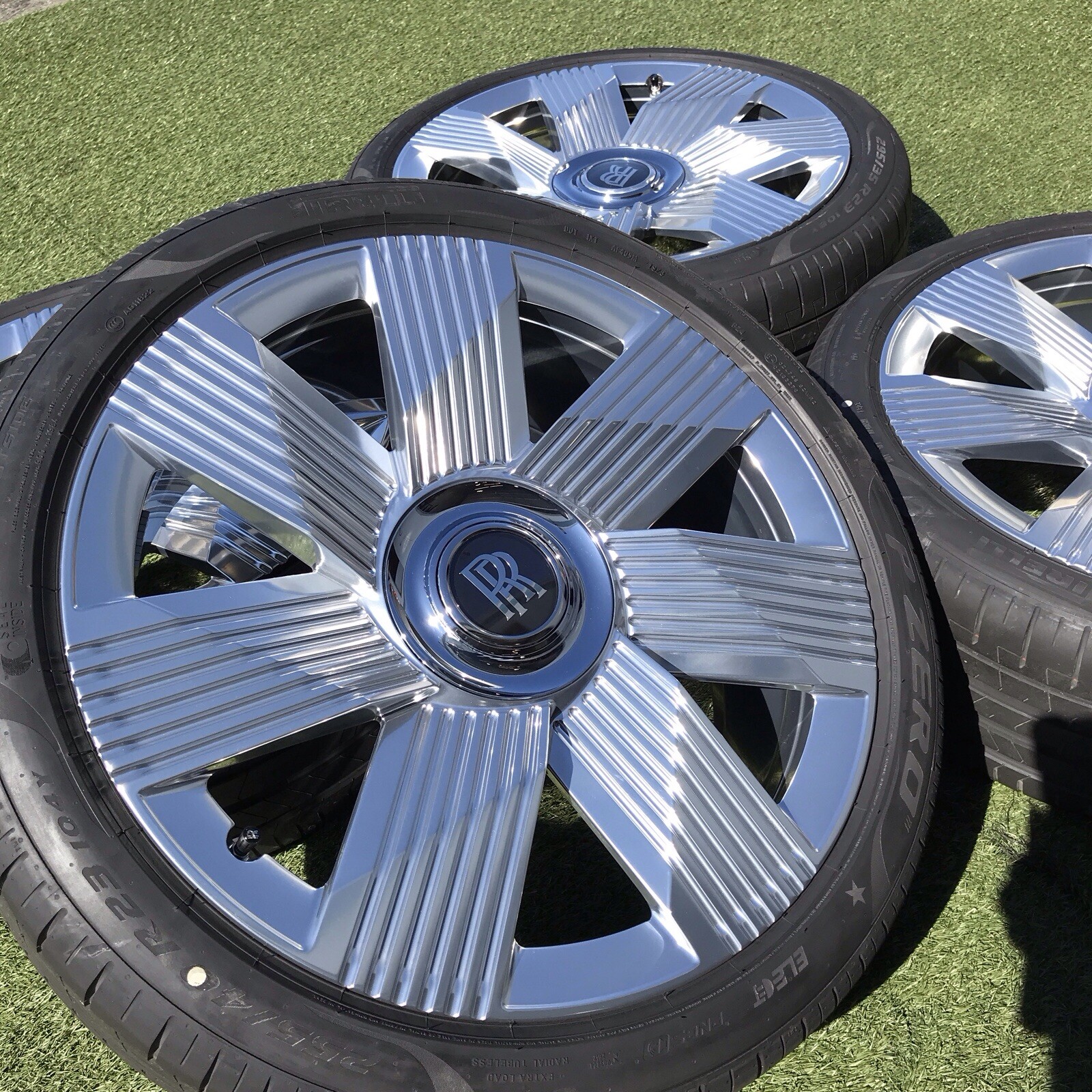 23 SPECTRE POLISHED ROLLS ROYCE RIMS TIRES TPMS NEW SET 4 OEM 90780 88056 WHEELS