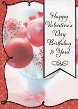 Designer Greetings Birthday Cake Pops Valentine's Day Birthday Card