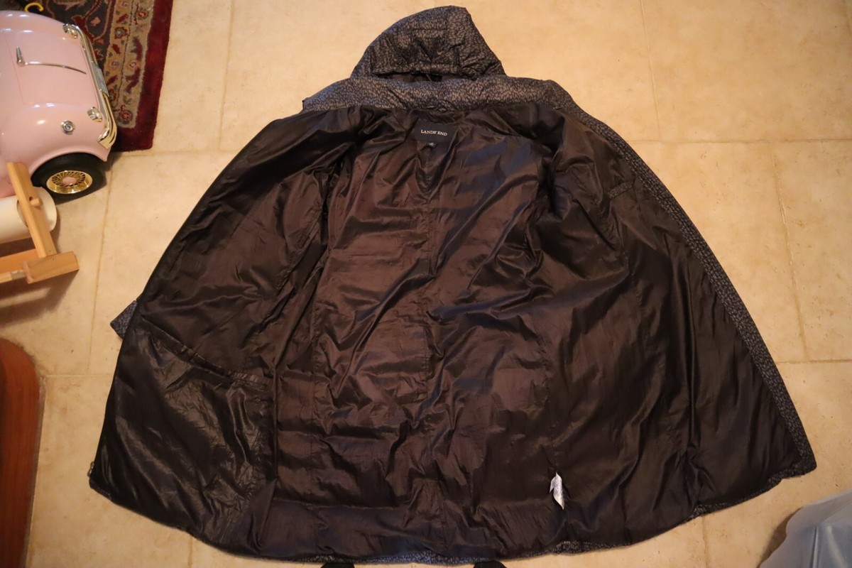 Black THE NORTH FACE Long Zip Front Puffer Quilted Down Coat w