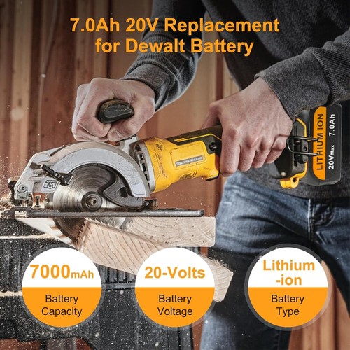 Upgraded 4 Pack 7.0Ah Replacement for Dewalt 20V Battery Compatible with Dewalt - Picture 3 of 7