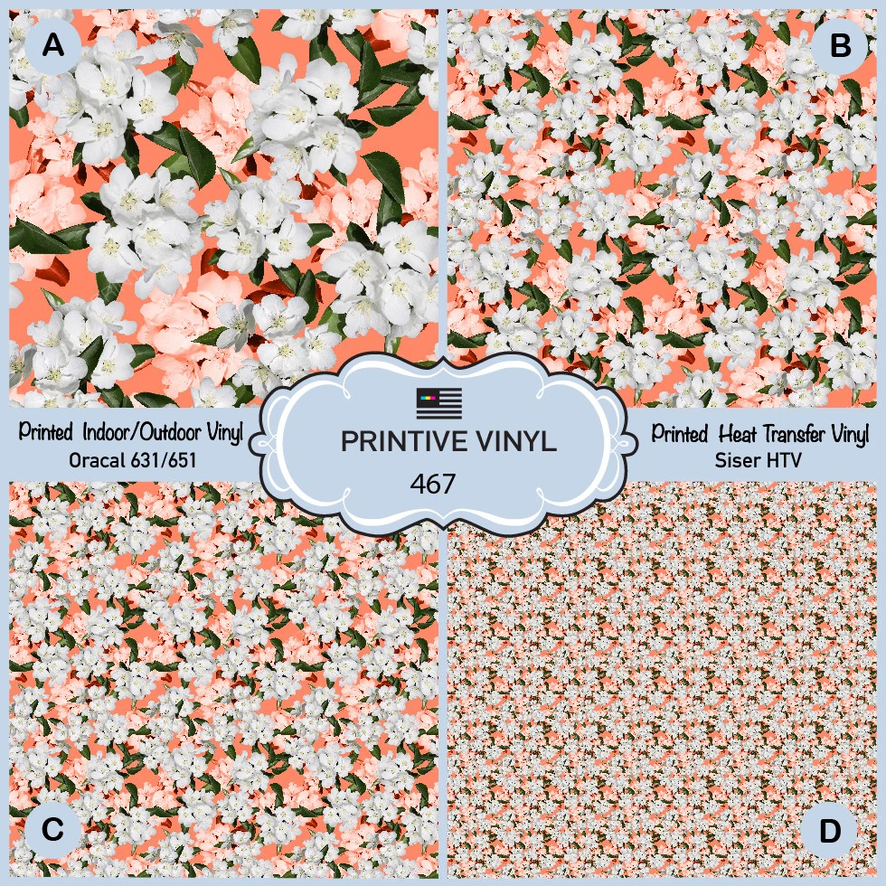 Small Flowers (Blue) vinyl heat transfer vinyl or adhesive vinyl, heat  transfer vinyl, pattern heat transfer, printed HTV or ADHESIVE